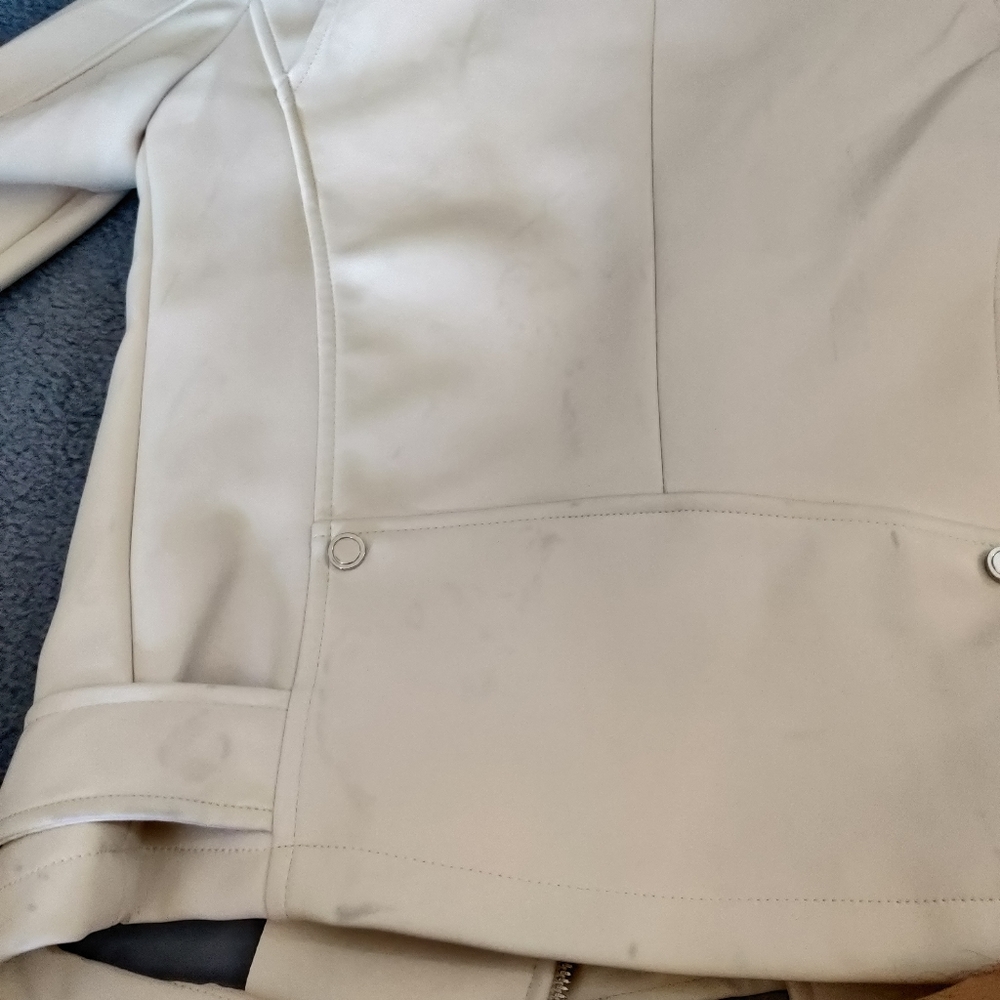 Zara White Biker Moto Faux Leather Jacket - Picture 6 of 6